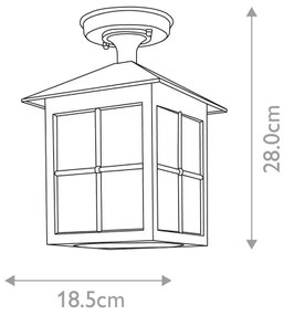 Lustră aplicată de exterior WINCHESTER 1xE27/100W/230V IP43 Elstead BL18A-BLACK