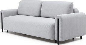 Canapea gri extensibilă/cu spațiu de depozitare cu tapițerie din catifea reiată 244 cm Arcadova – ELTAP