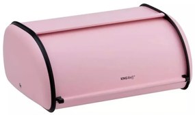 Cutie pentru paine Kinghoff KH 1868, 18.5x27x44 cm, Deschidere si inchidere lina, Otel, Roz