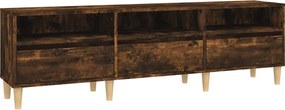 vidaXL Comodă TV, stejar fumuriu, 150x30x44,5 cm, lemn prelucrat