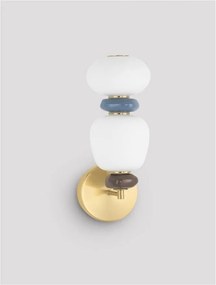 Aplica LED decorativa ceramica albastru, alb, PALO