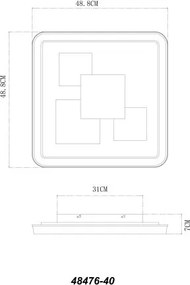 Plafoniera LED moderna LORAINE 48x48cm