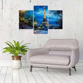 Tablou - Pictură în ulei a Turnului Eiffel (90x60 cm)