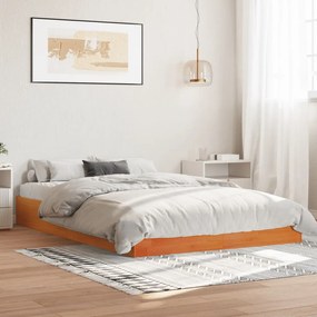 vidaXL Cadru pat fără saltea, maro ceruit, 160x200 cm, lemn masiv pin