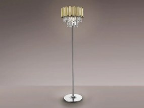 Lampadar/Lampa de podea design elegant Tiara crom/auriu