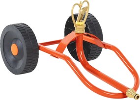 vidaXL Sanie stropitoare cu roți, cap rotativ, roșu, oțel