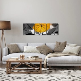 Tablou - Umbrelă galbenă (cu ceas) (90x30 cm)