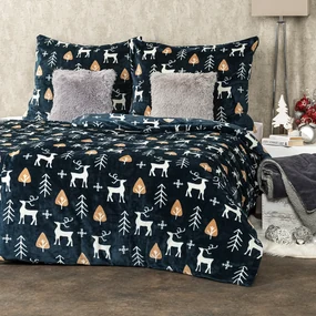 Lenjerie pat 1 pers. 4Home Nordic Deer microflanel, 140 x 220 cm, 70 x 90 cm