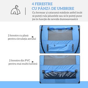 Outsunny Cort de Camping Pop Up pentru 2 Persoane cu 2 Uși, 4 Ferestre și Înveliș Impermeabil, 263.5x220x123 cm, Verde | Aosom Romania