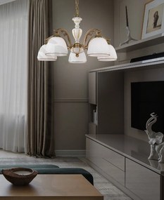 Candelabru din alama cu 5 brate design italian 8606