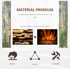 Outsunny Pod de grădină din lemn, cu balustradă la jumătate de roți și o capacitate de 150 KG, 100 x 50 x 37 cm, maro | Aosom Romania