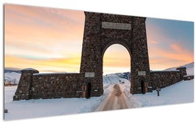 Tablou cu poarta, Yellowstone (120x50 cm), în 40 de alte dimensiuni noi