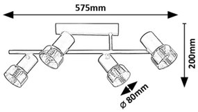 Lustră aplicată Rabalux 73054 HATICE 4xE14/15W/230V
