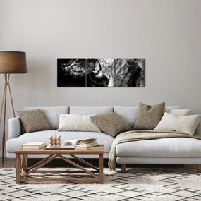 Tablou - Portretul unei leoaice (cu ceas) (90x30 cm)