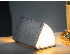 Veioză gri LED cu abajur textil (înălțime 2,5 cm) Booklight – Gingko