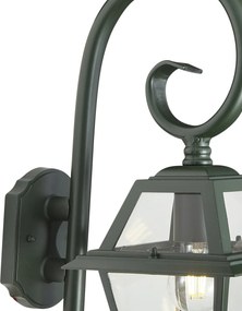 Felinar clasic de perete pentru exterior verde închis IP44 - Berta