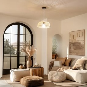 Brilagi - Lustră LED suspendată pe cablu CERIA BOHO 1xE27/40W/230V Ø 40 cm ratan