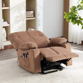 Fotoliu lift cu două motoare, cu încărcător USB și Type-C, masaj în 8 puncte și funcție de încălzire Calvera