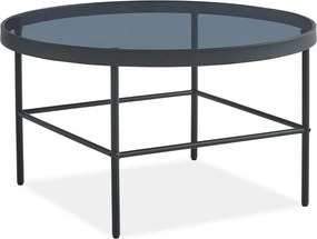 Masuta VANESSA, negru, sticla/metal, 80x80x45 cm