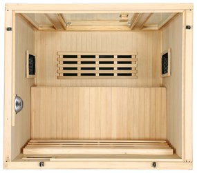 Infračervená sauna/tepelná kabína Nyborg S120V s plným spektrom, panelovým radiátorom a drevom Hemlock