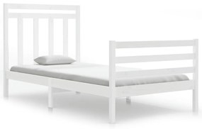 3105306 vidaXL Cadru de pat, alb, 100x200 cm, lemn masiv
