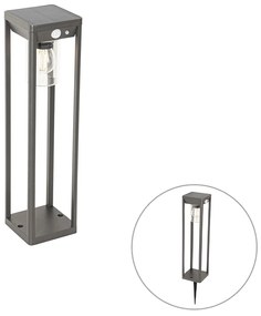Lampă de podea pentru exterior gri închis 40 cm cu LED și lumină reglabilă pe solar - Sonne