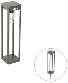Lampă de podea pentru exterior gri închis 40 cm cu LED și lumină reglabilă pe solar - Sonne