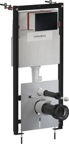 Rezervor incastrat Omnires StrongFrame ECO pentru vas WC suspendat si clapeta de actionare Steel-R45 finisaj negru mat