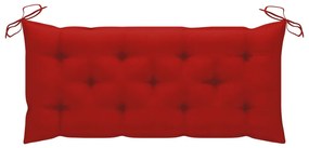 Banca de gradina stivuibila cu perna, 128,5 cm, lemn masiv tec Rosu, 120 cm, 1, 1
