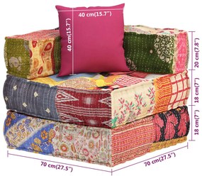 Fotoliu puf modular cu perna, model petice, material textil 1, Peticit, Canapea coltar cu perna