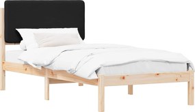 vidaXL Cadru de pat cu tăblie tapițată cu headboard Negru 80 x 200 cm