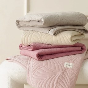 Cuvertură de pat din catifea crem Feel 170 x 210 cm