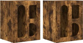 vidaXL Noptieră 2 pcs Stejar fumuriu 40 x 35 x 50 cm Lemn compozit