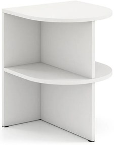 Măsuță semicirculară cu rafturi deschise