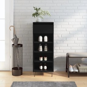 vidaXL Pantofar, negru, 40x36x105 cm, lemn compozit