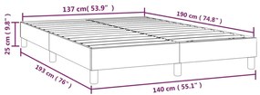 Cadru de pat box spring, roz, 140x190 cm, catifea Roz, 25 cm, 140 x 190 cm