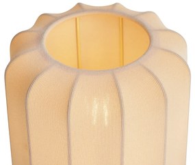 Lampă de masă Japandi aurie cu abajur bej - Pluni