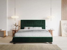 Pat matrimonial 160 cm Lania 160 (cu somieră) (verde). 1098720