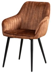 Set de 2 scaune elegante Turin catifea maro ruginiu