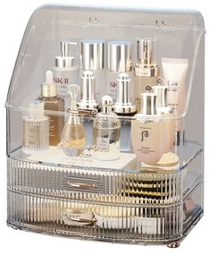 Organizator cosmetic, depozitare compartimentata, cu sertare, Transparent