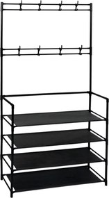 Cuier TARAS, negru, metal/plastic, 80x28x158 cm