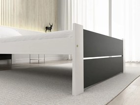 Pat IKAROS DOUBLE 90 x 200 cm, antracit/alb Saltea: fara saltea, Somiera: cu somiera din laturi