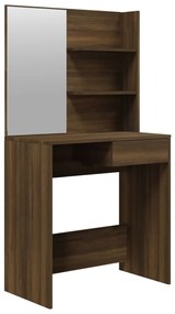 820492 vidaXL Masă de toaletă cu oglindă, stejar maro, 74,5x40x141 cm