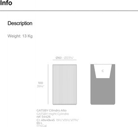 Ghiveci plante design decorativ modern exterior / interior GATSBY 60x100cm