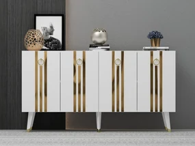 Dulap Pometu (alb + auriu) . 1093455