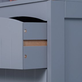 HOMCOM Dulap Înalt de Baie Îngust cu 1 Sertar și 3 Rafturi Deschise Stil Modern 34x24x170 cm Gri | Aosom Romania