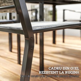 Set Exterior Outsunny: Masă WPC + 6 Scaune. | Aosom Romania