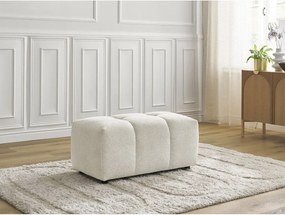Taburet alb cu tapițerie din chenille Roxelane – Bobochic Paris