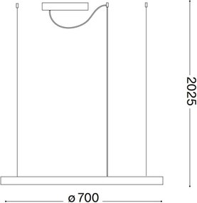 Lustră LED dimabilă pe cablu Ideal Lux ORACLE SLIM LED/40W/230V 4000K d. 70 cm
