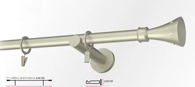 Galerie simpla PICIOR UNIVERSAL - CARTER-simpla /19 - CROM MAT (Alege marime: 200 cm)